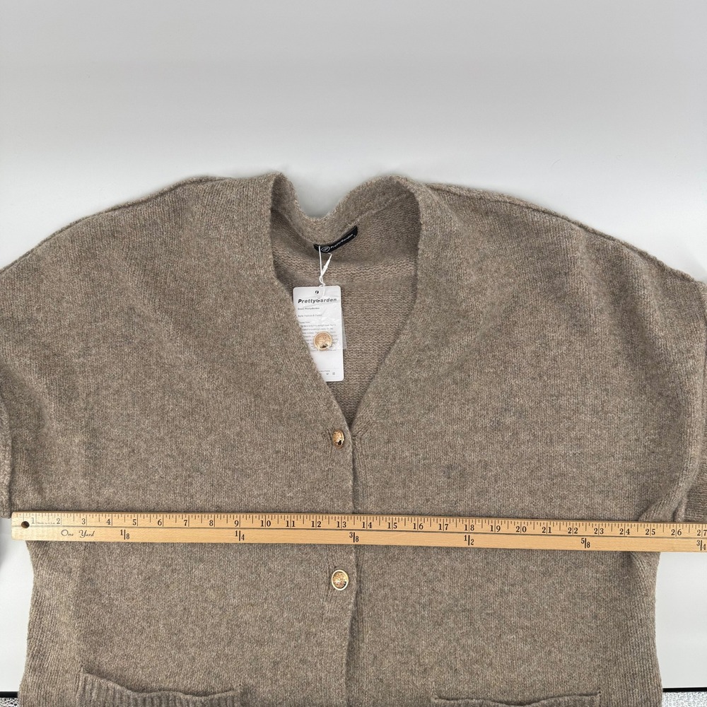 PrettyGarden Cardigan Women Large Brown Oversized Knit Sweater Cottagecore Fall - Picture 8 of 10